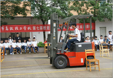 （圖一）屏氣凝神，小心翼翼，叉車比賽我能行！